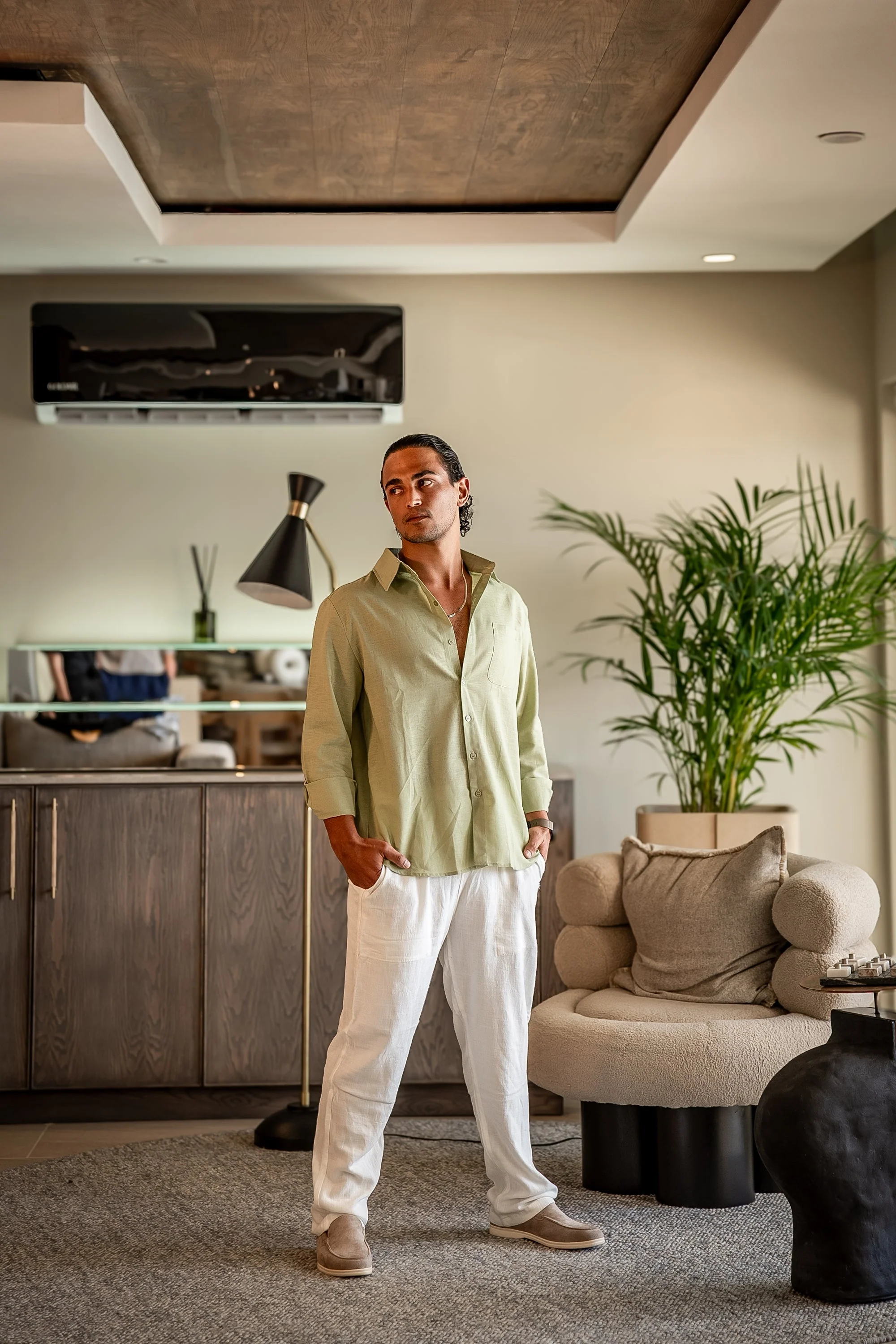 Christopher | Lange Ärmel Hemd & Hose Zweiteiliges Leinen-Set Herren-Sommer-Outfit - Image 8