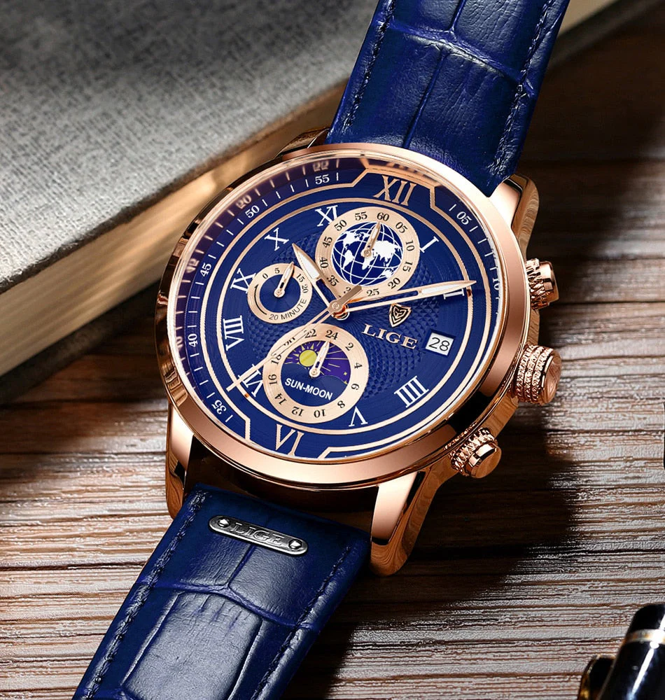 Chronographuhr mit hochwertigem Lederarmband - Image 10