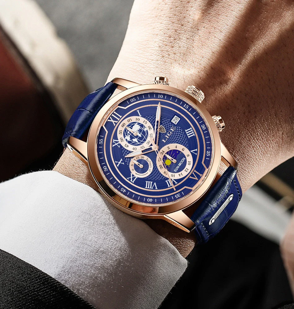 Chronographuhr mit hochwertigem Lederarmband - Image 11
