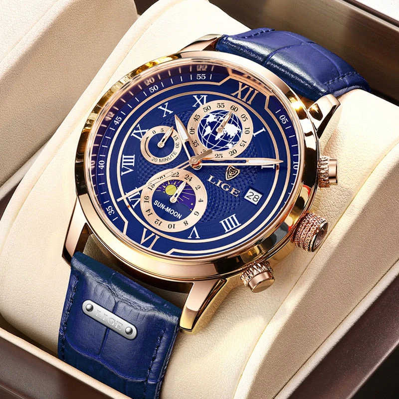 Chronographuhr mit hochwertigem Lederarmband - Image 3