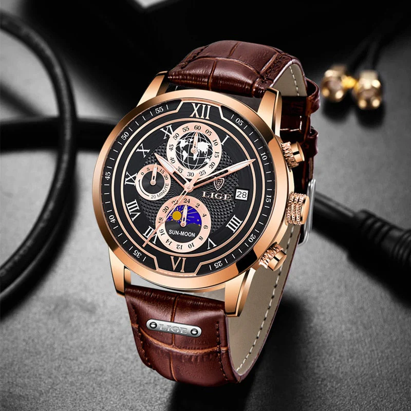 Chronographuhr mit hochwertigem Lederarmband - Image 6