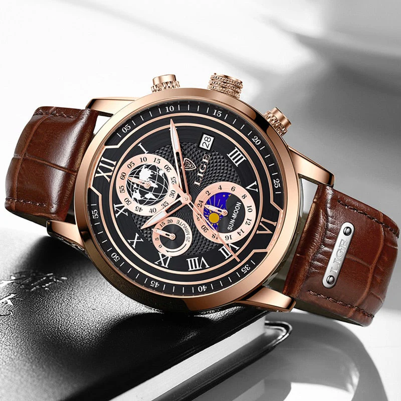 Chronographuhr mit hochwertigem Lederarmband - Image 7
