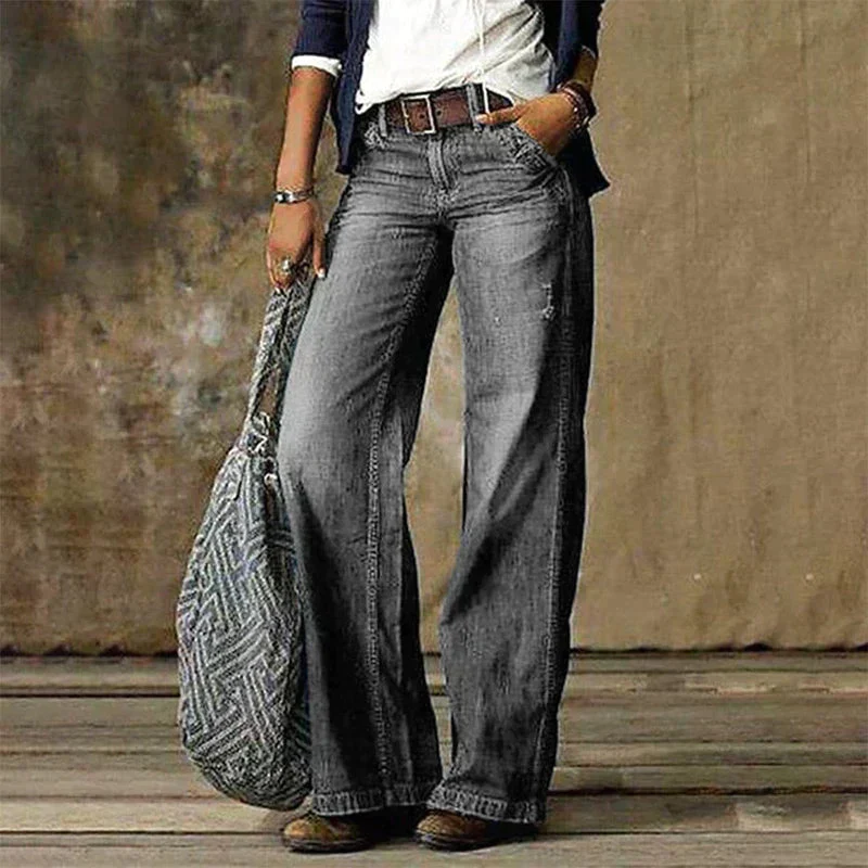 Cirella – Jeans mit weitem Bein und Vintage-Waschung - Image 3