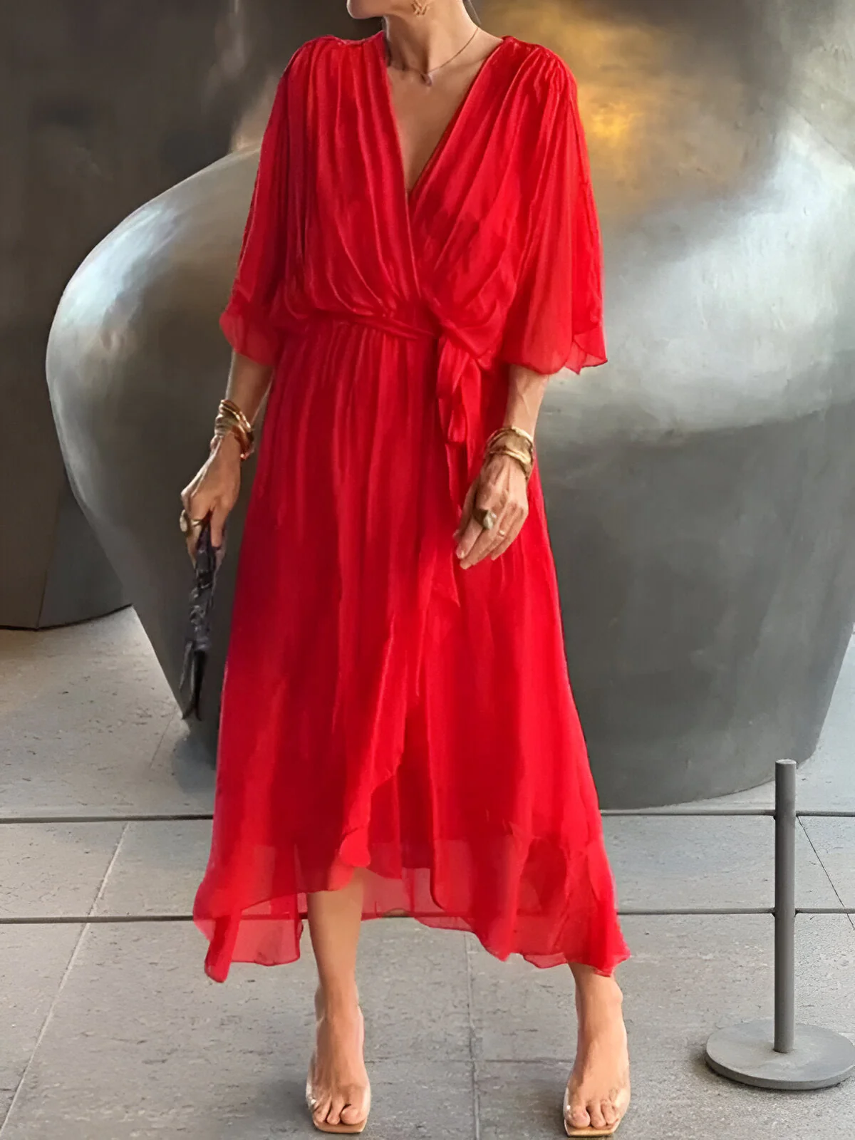Claire | Midi-Kleid mit Taillengürtel - Image 11