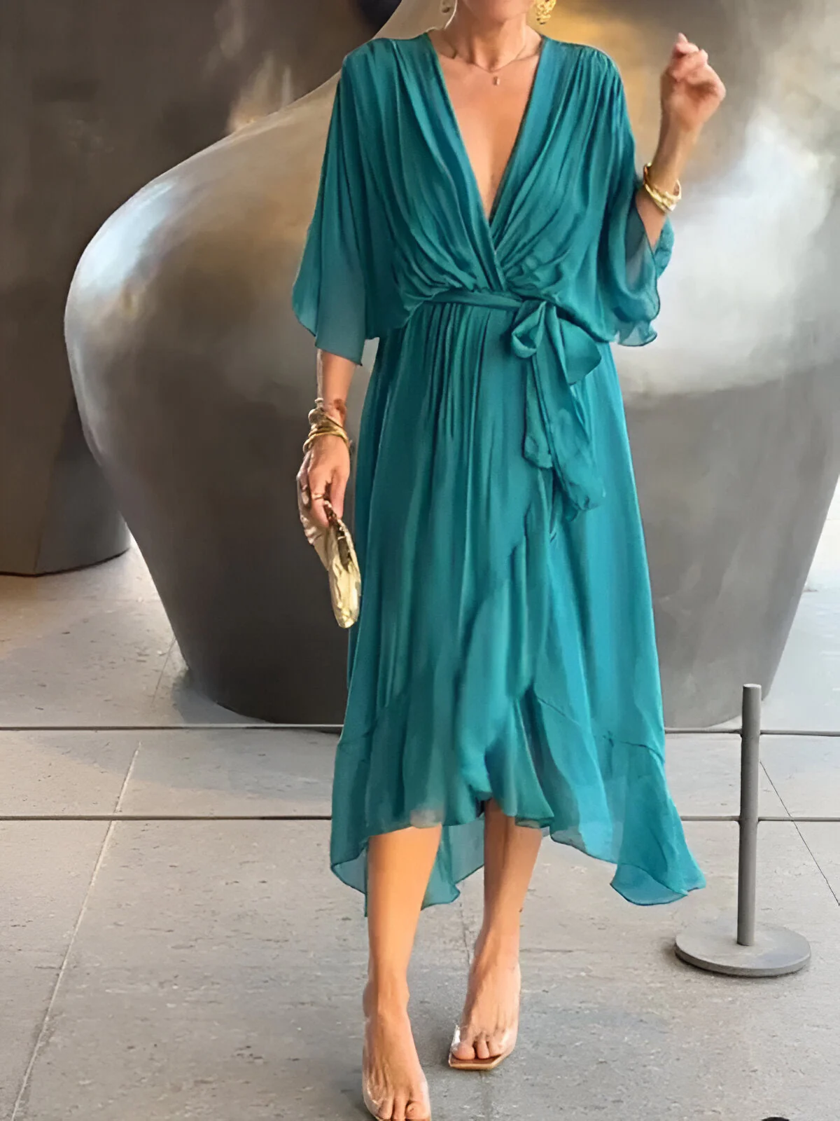 Claire | Midi-Kleid mit Taillengürtel - Image 7