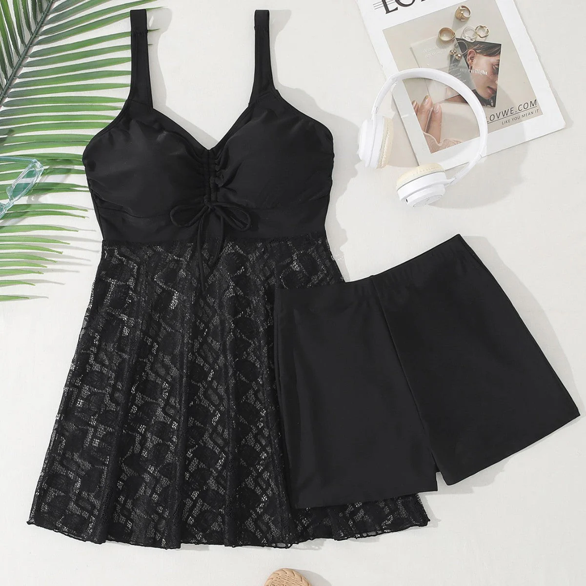Clara- Damen Freizeit Badekleid mit oberem Raffungseffekt - Image 2