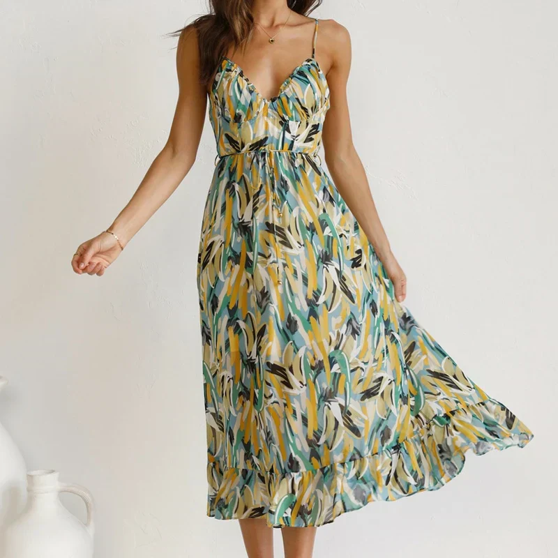 Clara - Elegantes langes Kleid mit Muster - Image 2