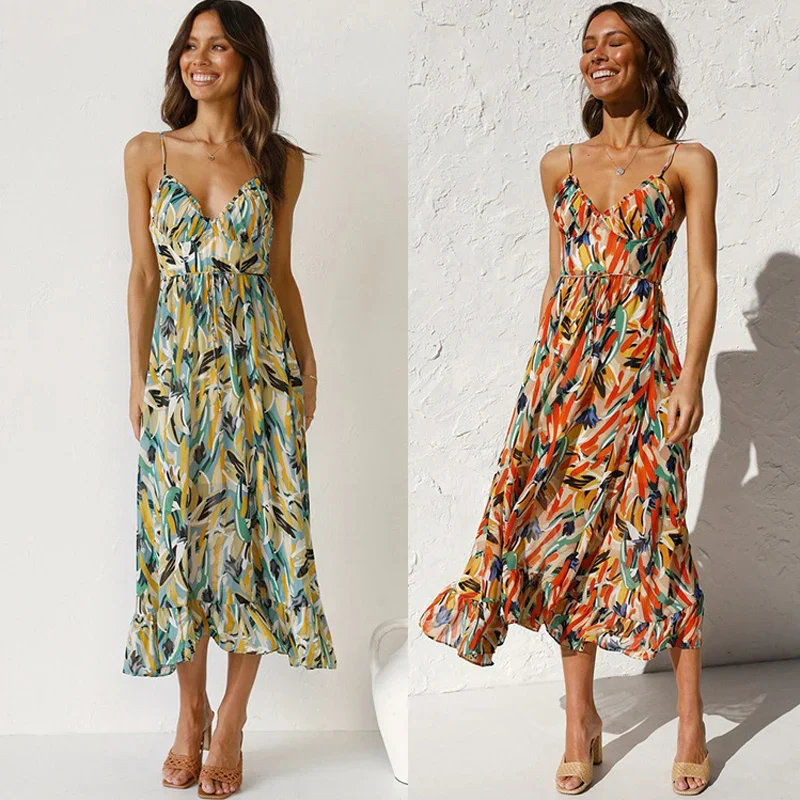 Clara - Elegantes langes Kleid mit Muster - Image 4