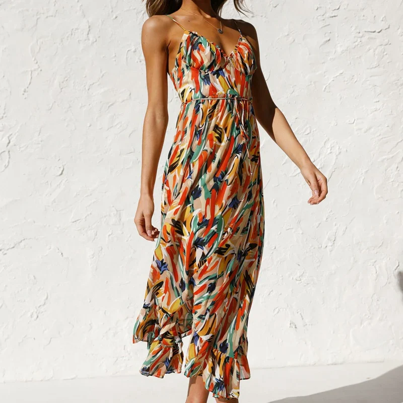 Clara - Elegantes langes Kleid mit Muster - Image 5