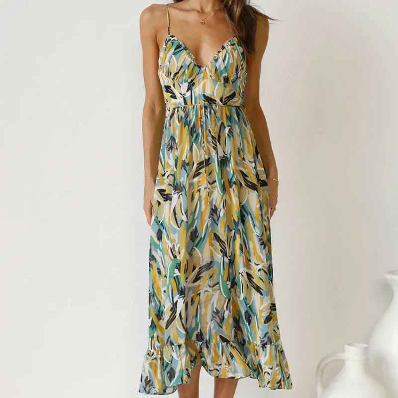 Clara - Elegantes langes Kleid mit Muster - Image 6