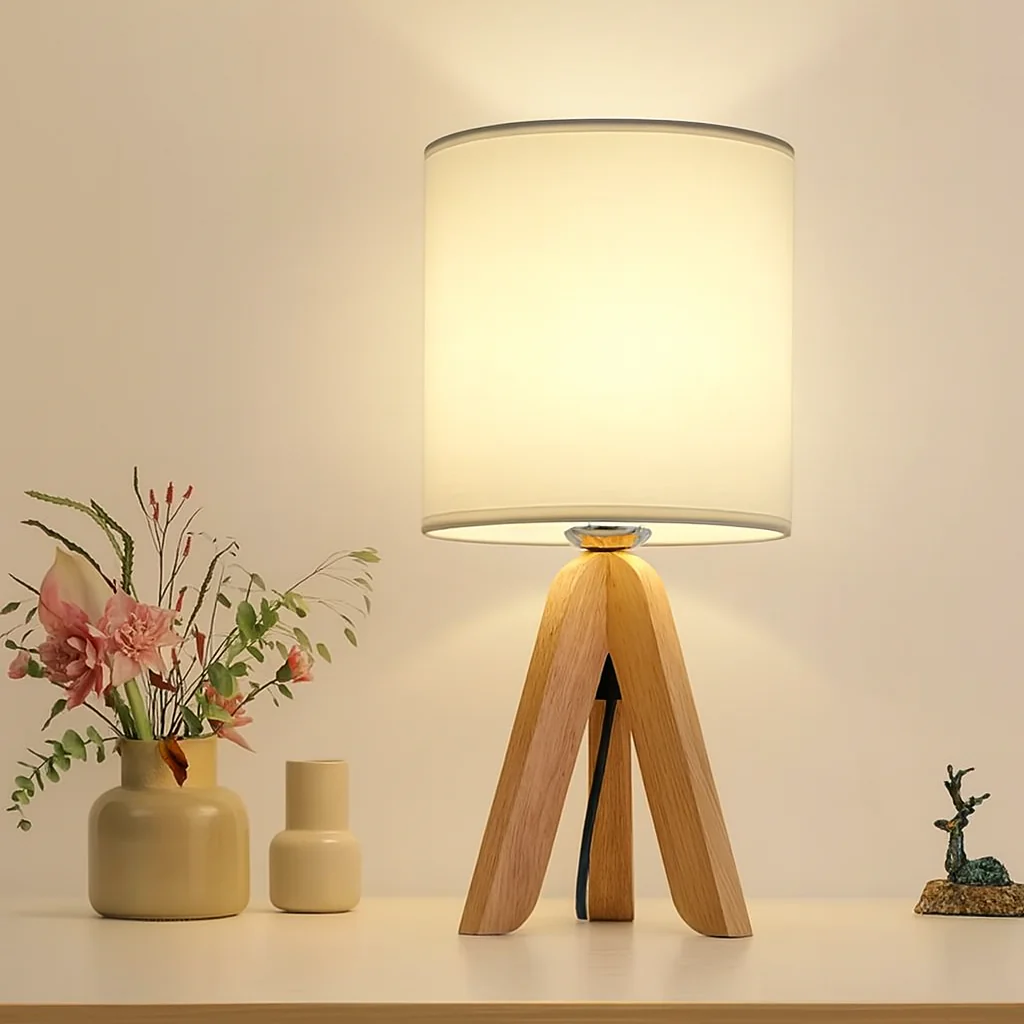 Clarest | Moderne Holzlampe mit Leinenschein - Image 4
