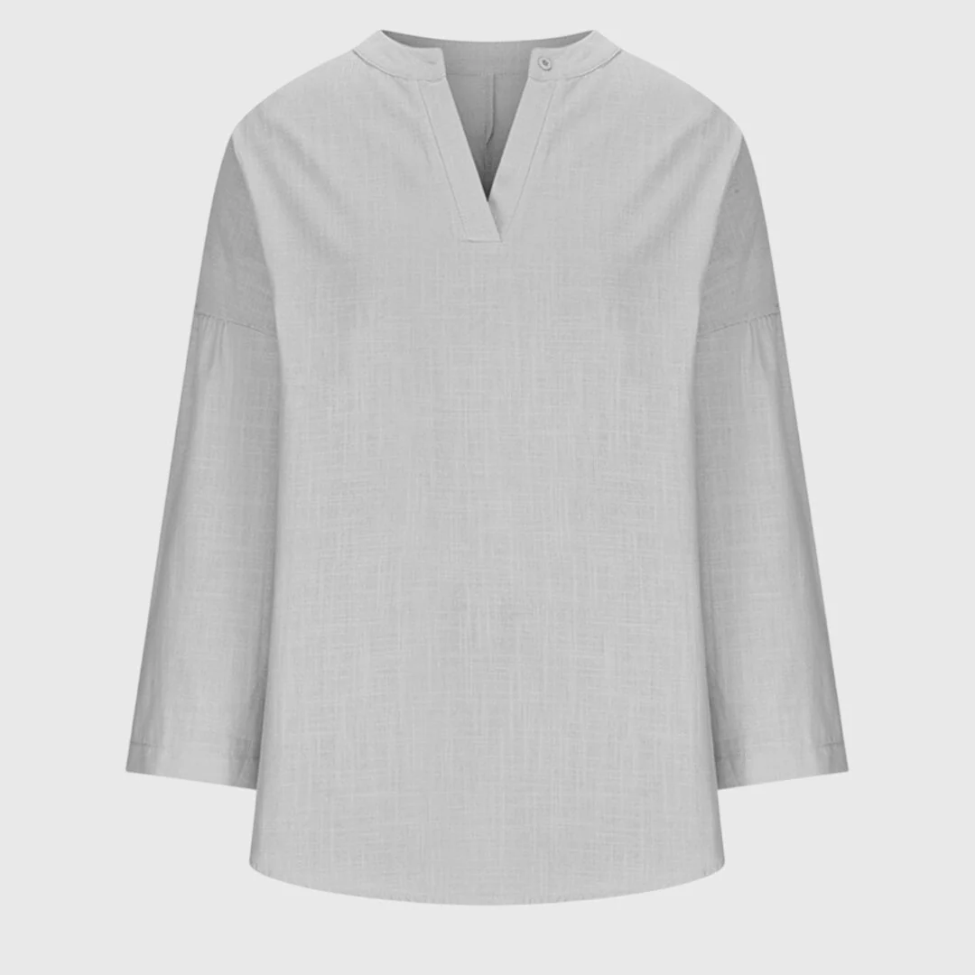 Claudia | Damen Locker Geschnittenes Langarm Casual Top