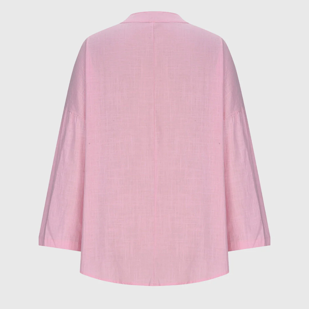 Claudia | Damen Locker Geschnittenes Langarm Casual Top - Image 2