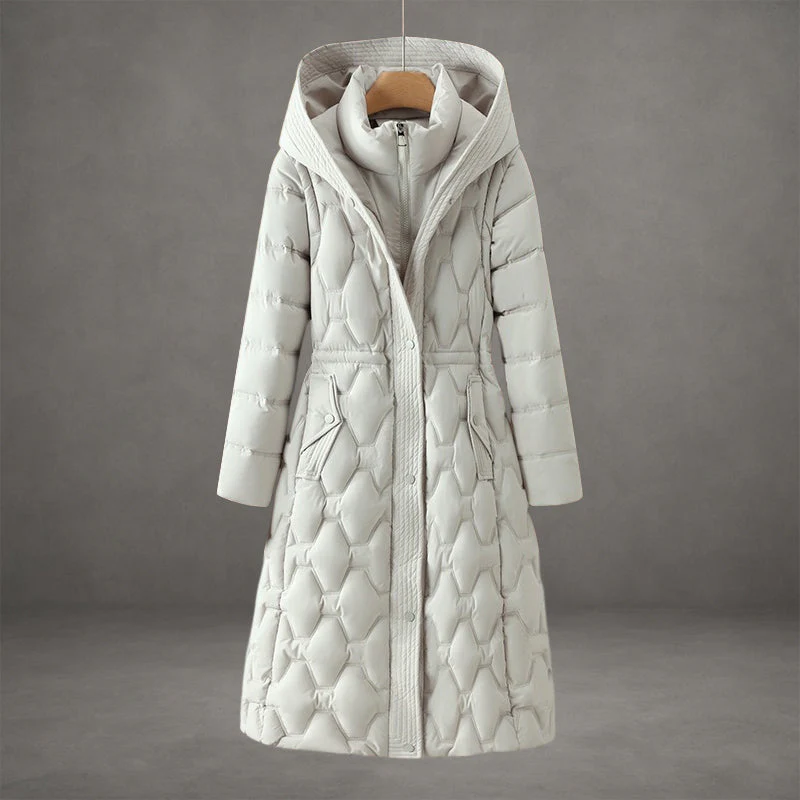 Claudia – Elegant gesteppter Damen Wintermantel mit Kapuze - Image 4