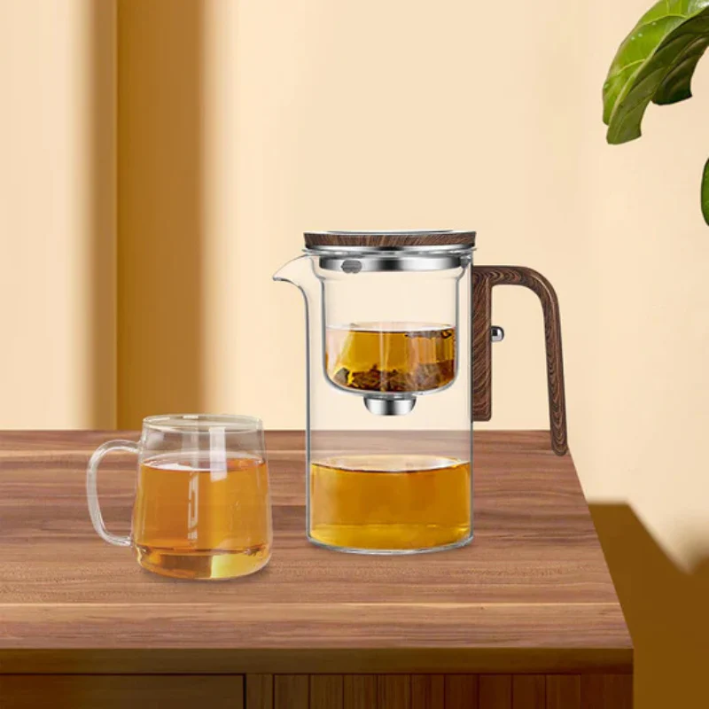 ClearPour hitzebeständiges Glas-Teekanne mit Holzgriff – Elegante Aufgusskanne - Image 3