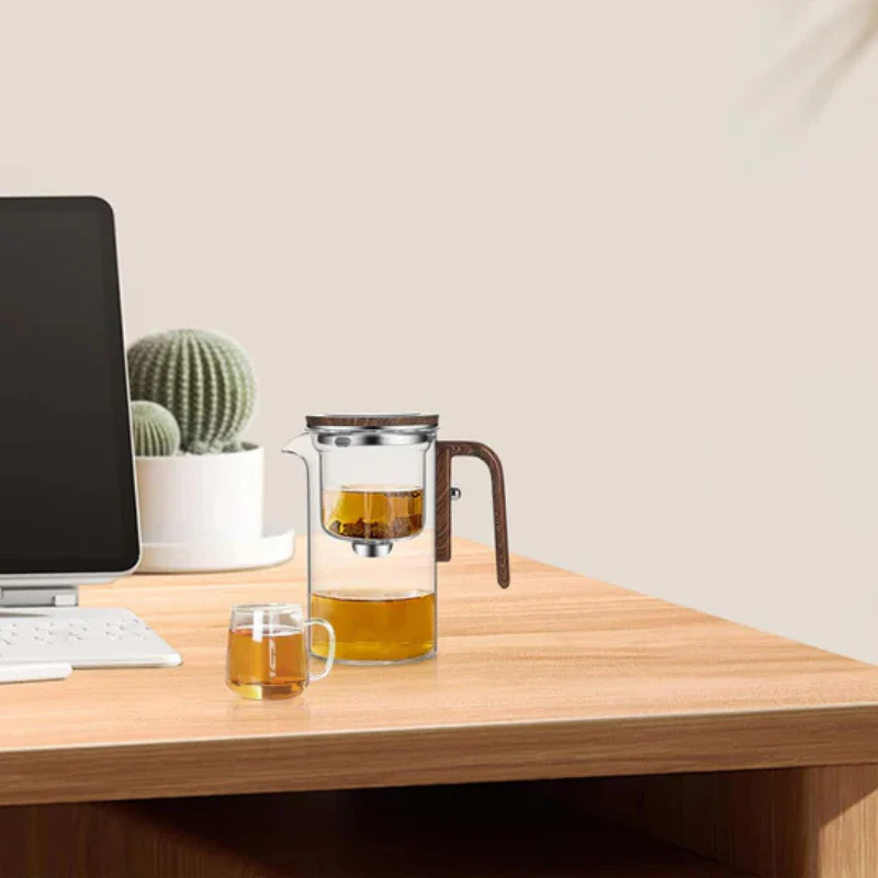 ClearPour hitzebeständiges Glas-Teekanne mit Holzgriff – Elegante Aufgusskanne - Image 4