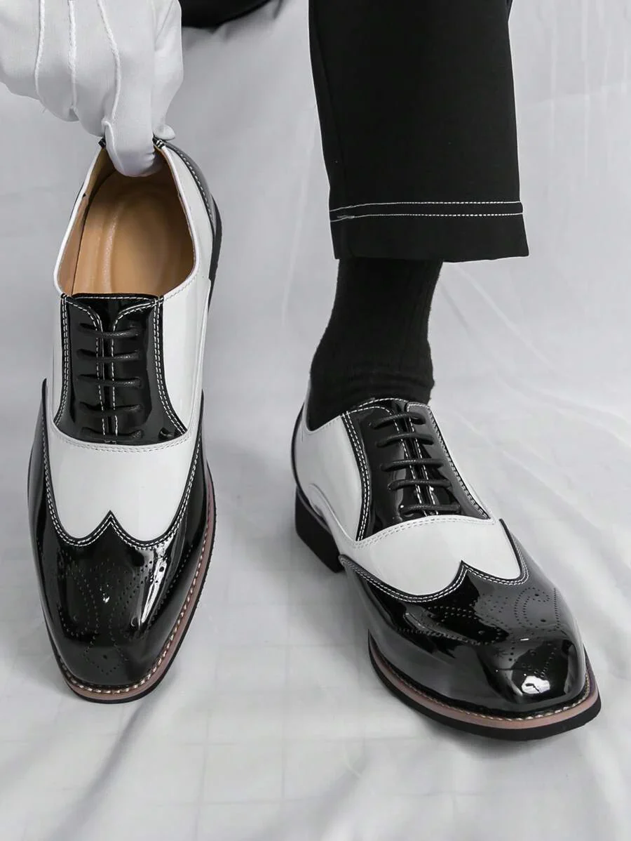 Clemens – Oxford Herrenschuhe Zweifarbig Retro Schnürung - Image 3