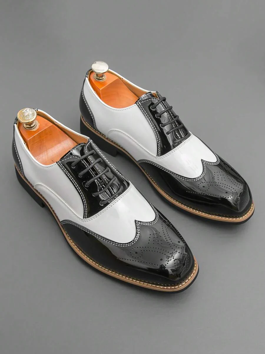 Clemens – Oxford Herrenschuhe Zweifarbig Retro Schnürung - Image 4