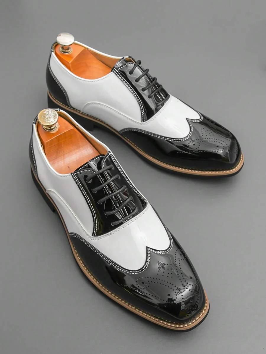 Clemens – Oxford Herrenschuhe Zweifarbig Retro Schnürung - Image 5