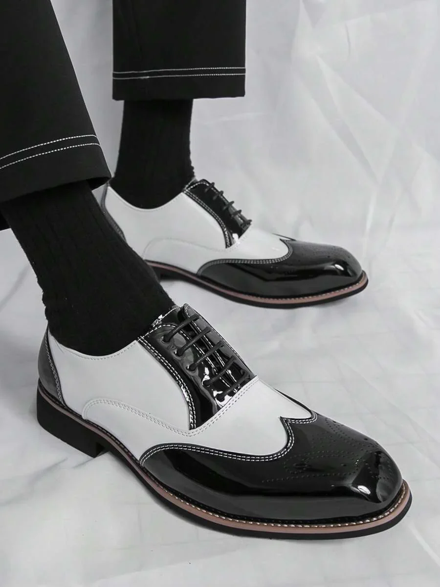 Clemens – Oxford Herrenschuhe Zweifarbig Retro Schnürung - Image 6