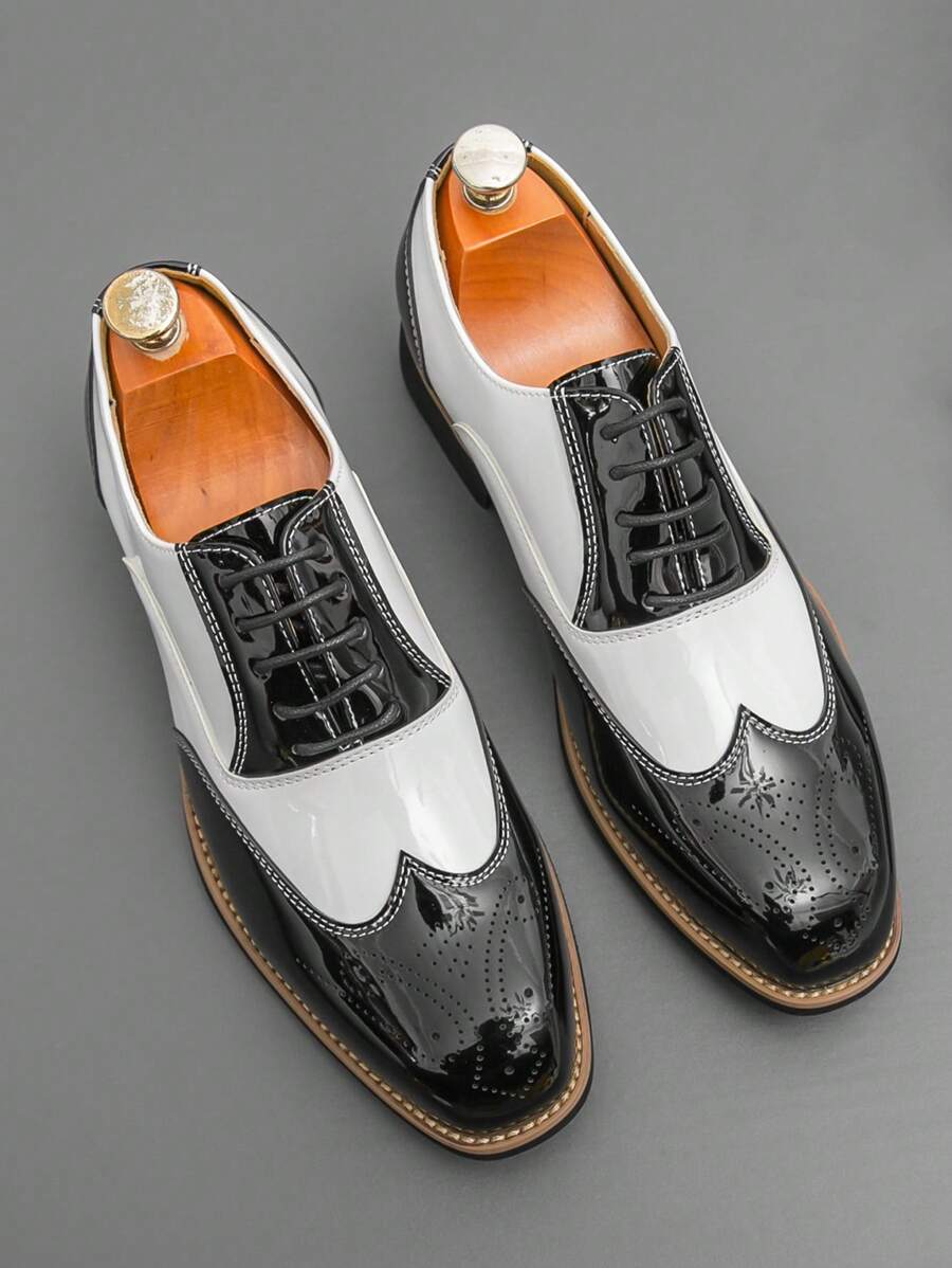 Clemens – Oxford Herrenschuhe Zweifarbig Retro Schnürung - Image 7