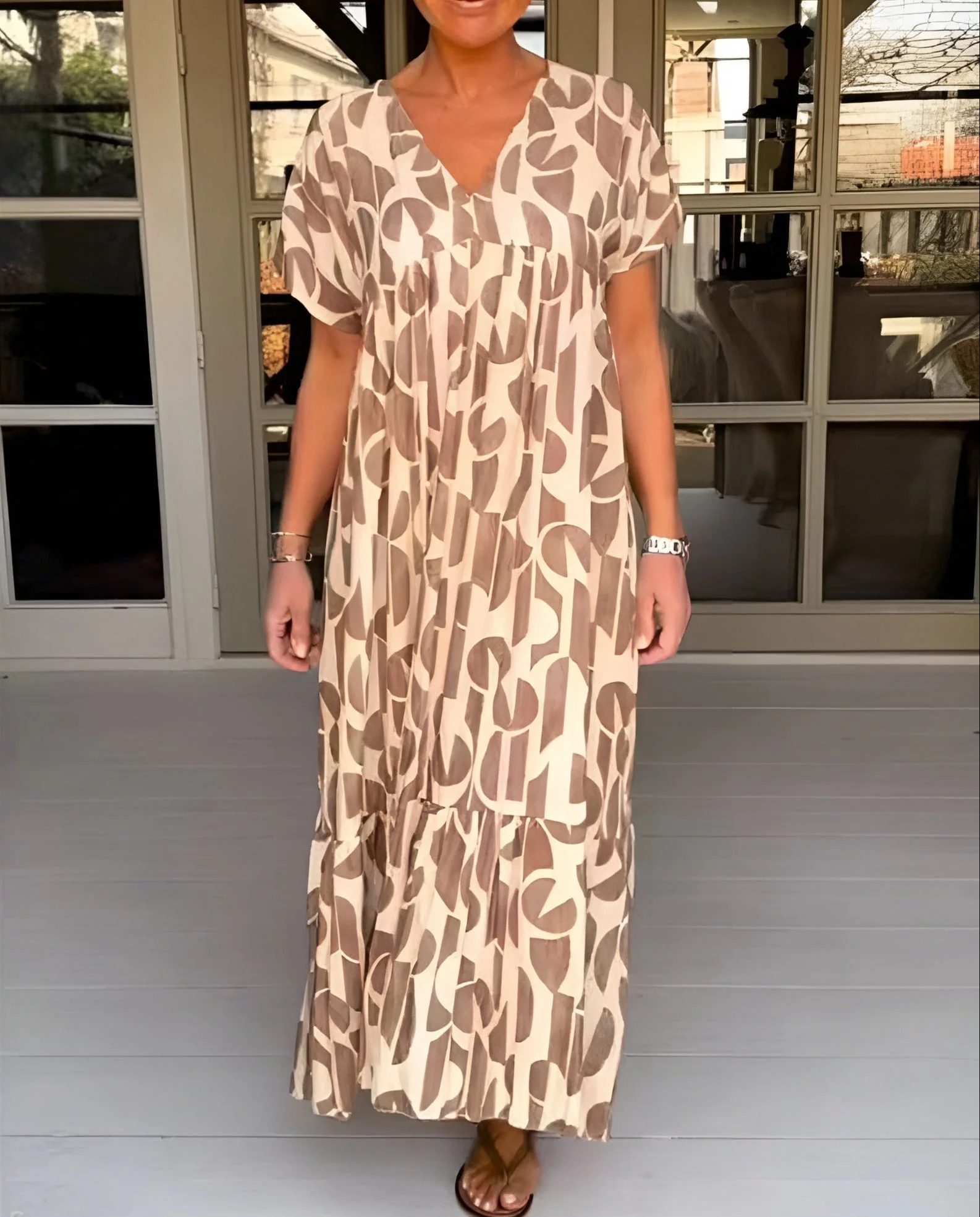 Colette | Flüssiges Kleid mit V-Ausschnitt - Image 3