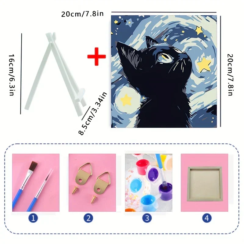 ColorMuse DIY Katzenmalset – Ölmalerei nach Zahlen-Set für Entspannung und kreative Gestaltung - Image 4