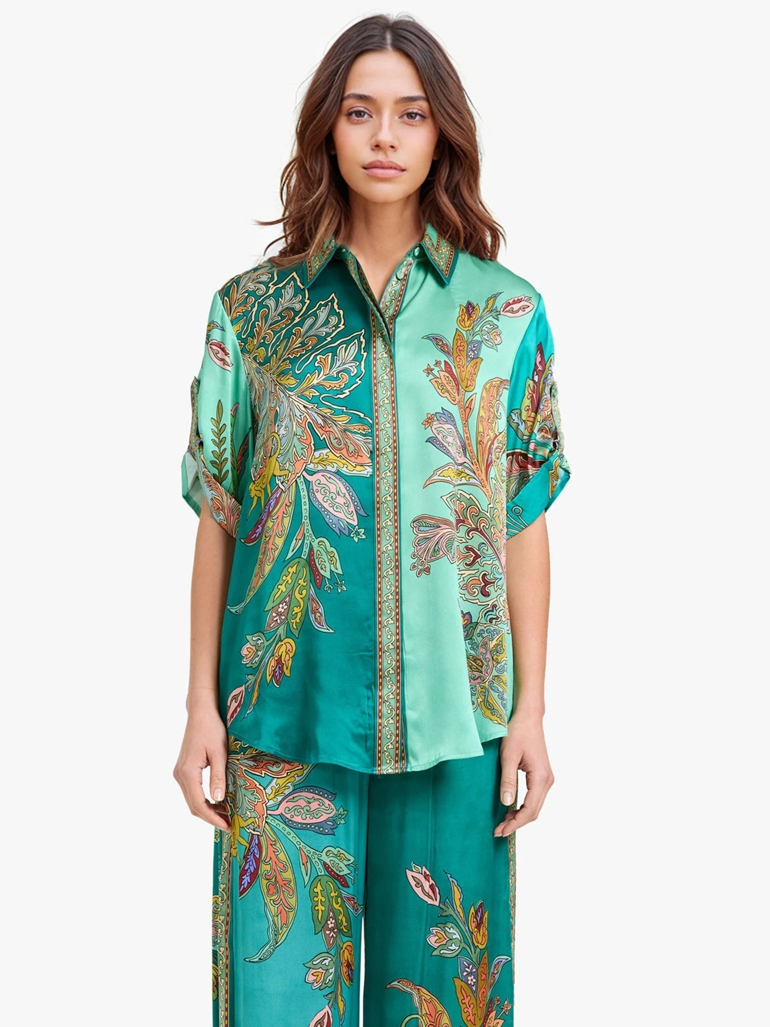 Completo Emerald Luxe – Oversized Hemd und Weitehose - Image 2