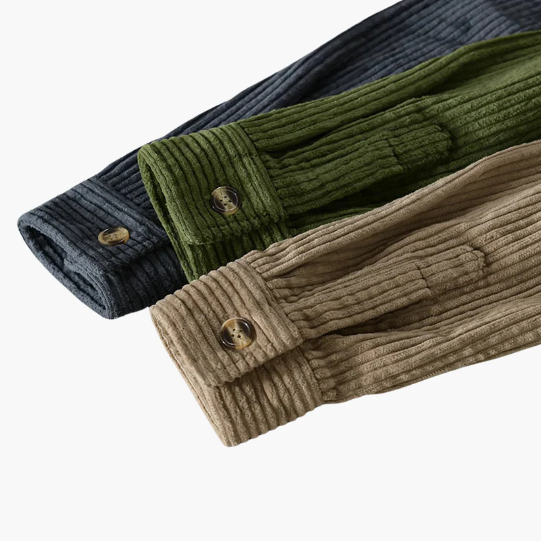 Cord-Overshirt für Herren - übergroße lange Ärmel und Knopfleiste - Image 6