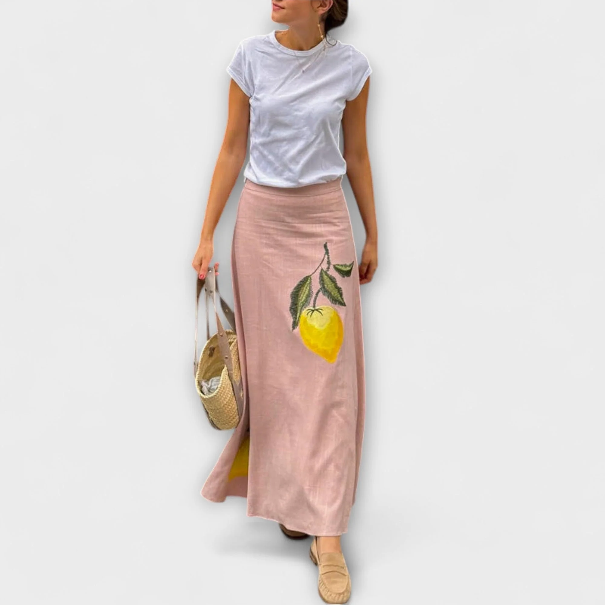 Cosima - Amalfi Pattern Midi Skirt - Image 4