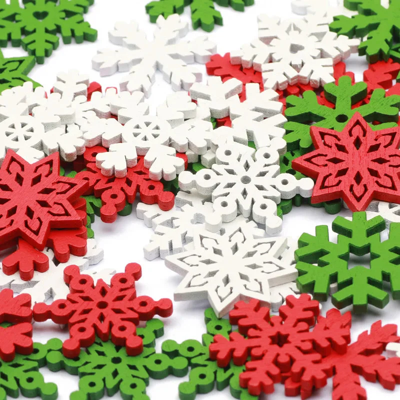 CraftyWinter | Weiße Schneeflocken-Ornamente aus Holz für den Weihnachtsbaum - Image 4