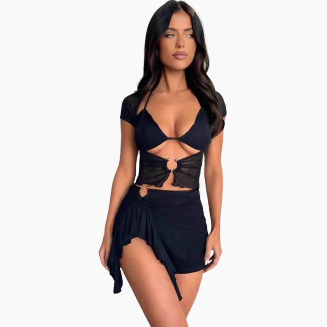 Cut-Out Co-Ord Zweiteiler - Damen Sommerlook für den Strand - Image 3