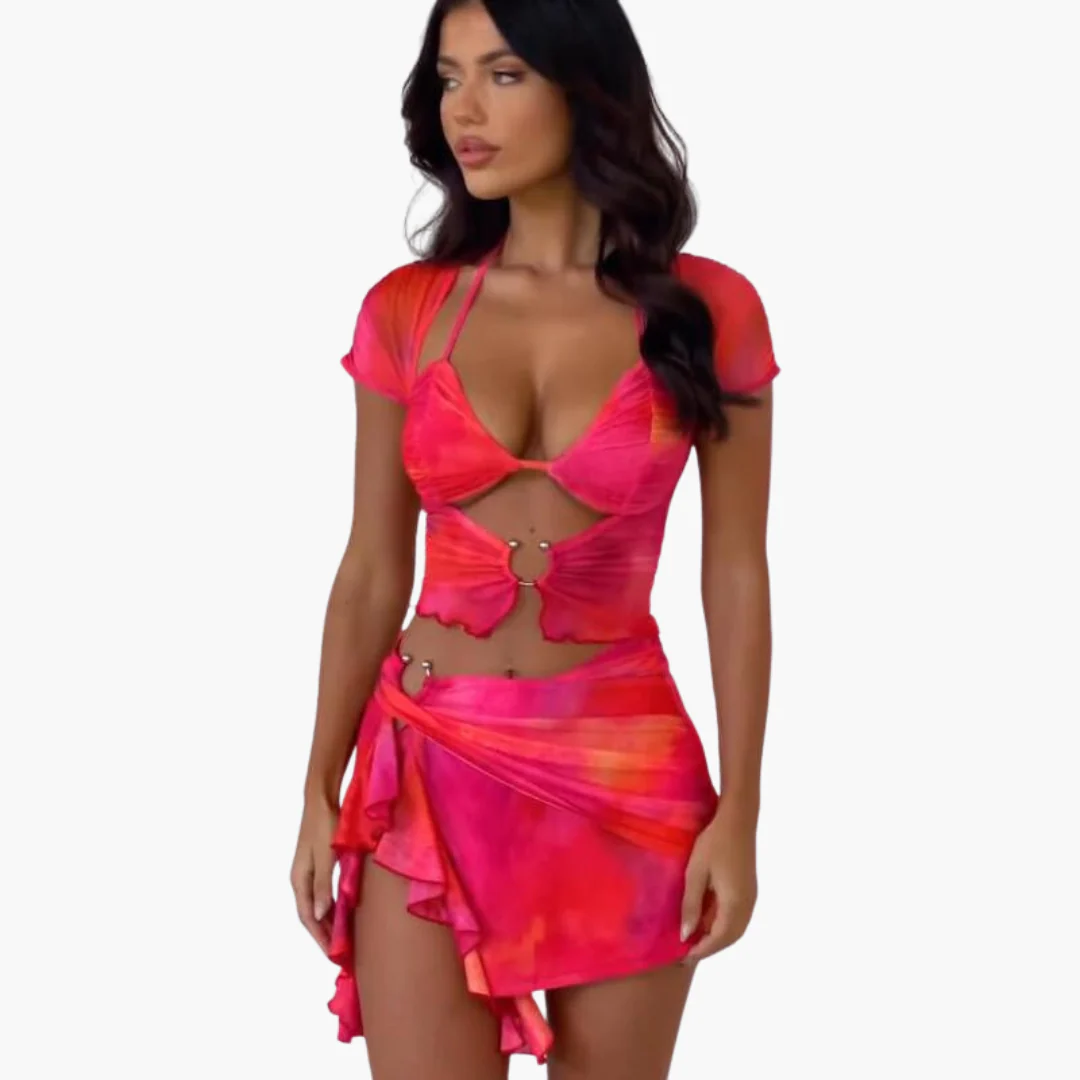 Cut-Out Co-Ord Zweiteiler - Damen Sommerlook für den Strand - Image 7