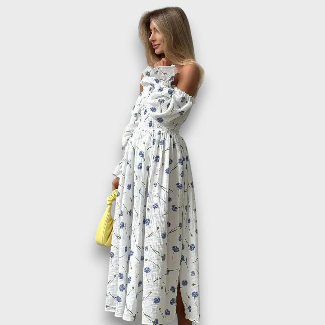 Cyarina – Schulterfreies Kleid mit floraler Leichtigkeit - Image 3