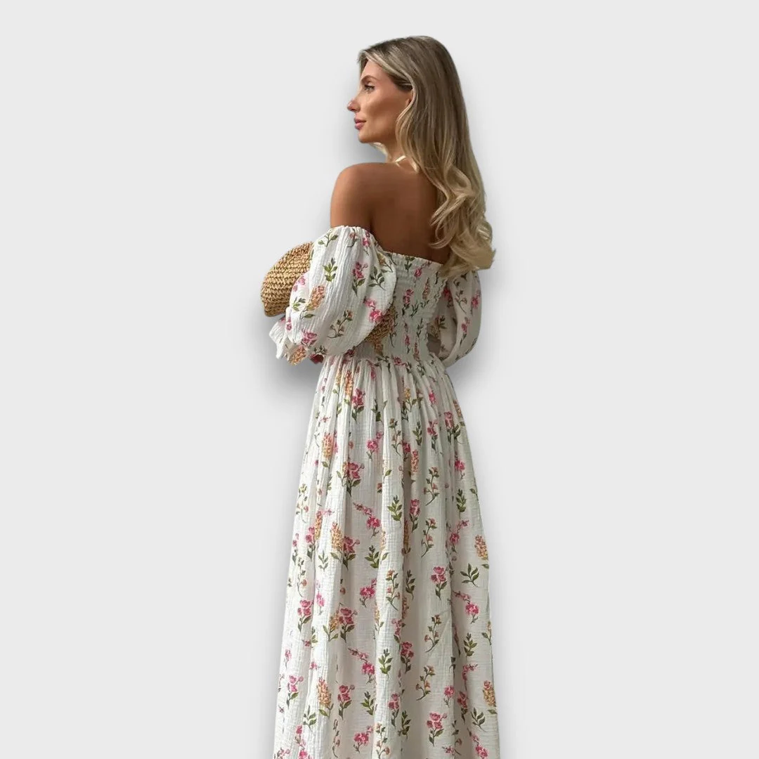 Cyarina – Schulterfreies Kleid mit floraler Leichtigkeit - Image 4