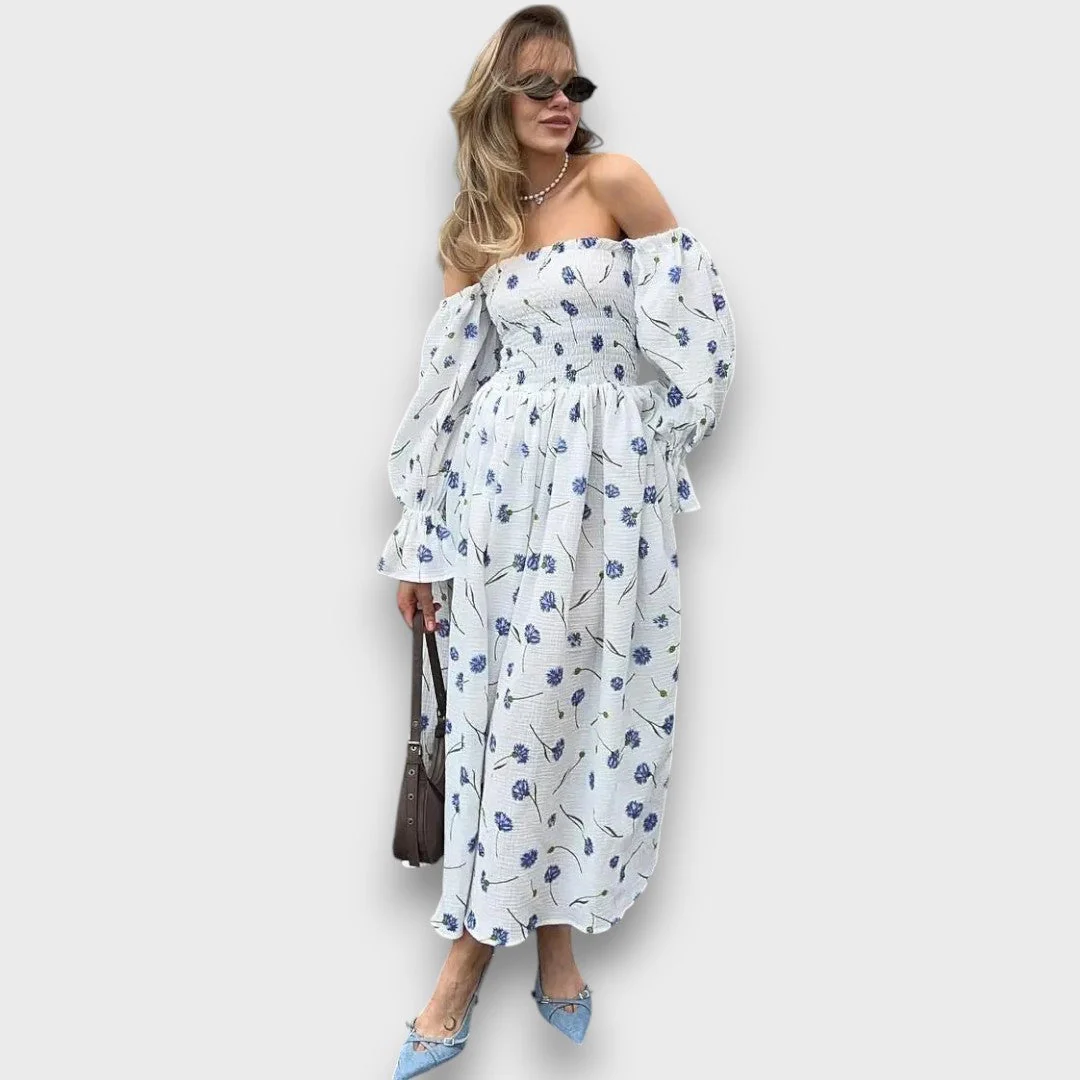 Cyarina – Schulterfreies Kleid mit floraler Leichtigkeit - Image 5