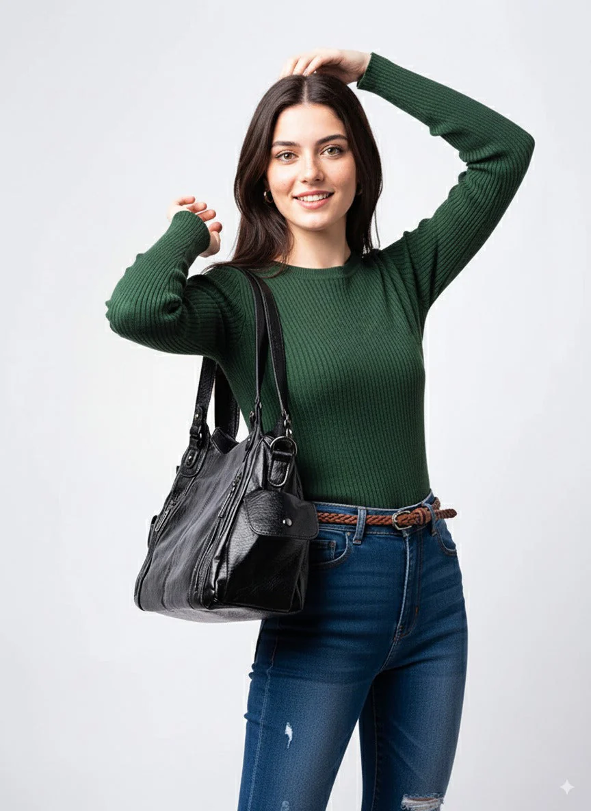 Dakota Schultertasche | Elegante & Praktische Tasche aus Veganem PU-Leder - Image 3