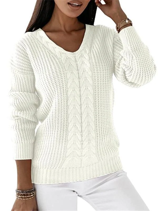 DAME FREIZEIT STRICK V-AUSSCHNITT PULLOVER | ELEGANTER KOMFORT GARANTIERT - Image 2