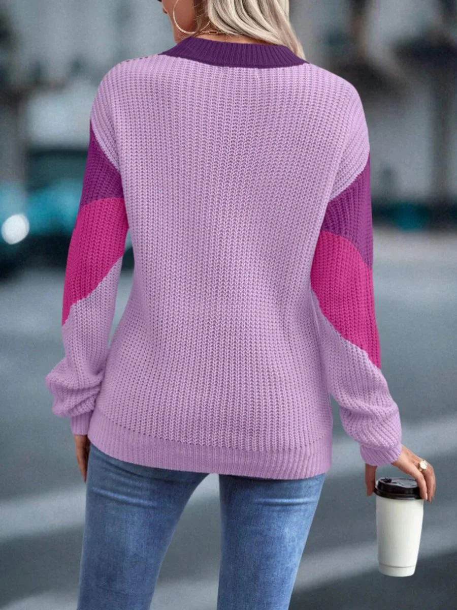 DAME LAESSIGER RUNDEHALS GESTRICKTER PULLOVER | MODERNER STIL, KOMFORTABEL, VIELSEITIG - Image 2
