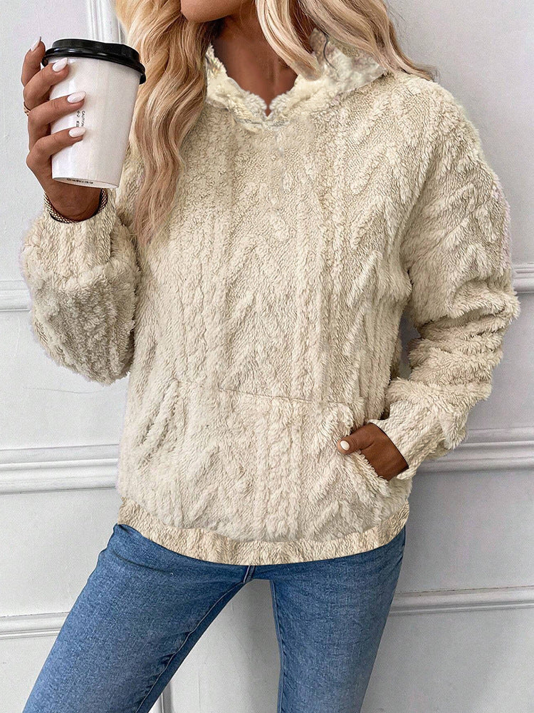 DAME PULLOVER MIT KAPUZE | WEICHER PLÜSCH KOMFORT - Image 2