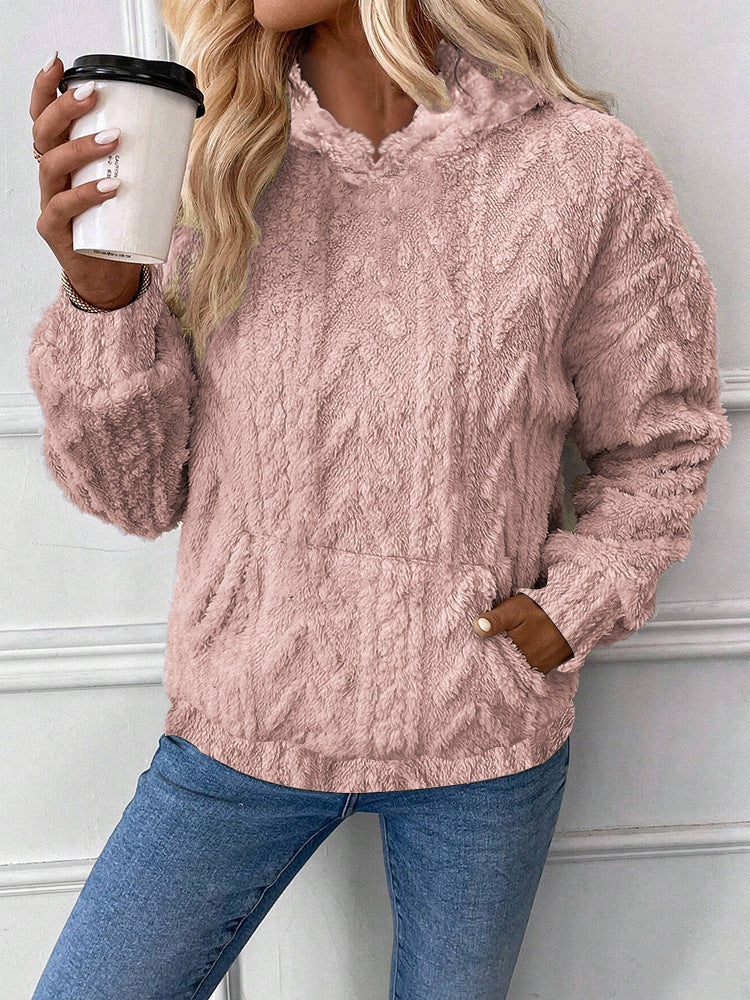 DAME PULLOVER MIT KAPUZE | WEICHER PLÜSCH KOMFORT - Image 3
