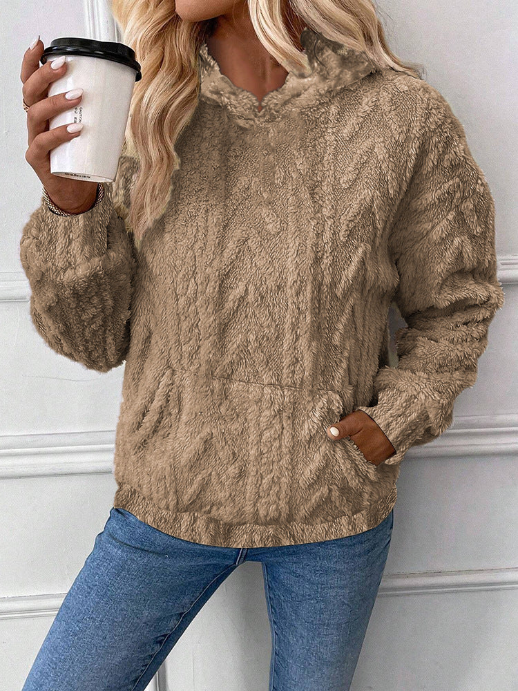 DAME PULLOVER MIT KAPUZE | WEICHER PLÜSCH KOMFORT - Image 4