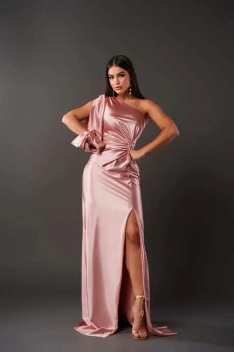 Damen-Abendkleid mit One-Shoulder-Form | klare Linienführung - Image 5