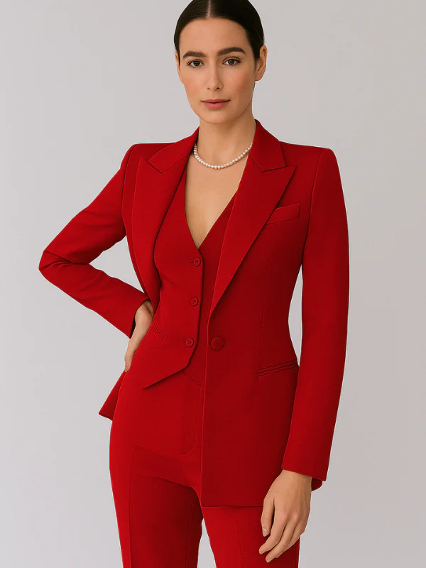 Damen Anzug Set Elegant 3-teilig mit Blazer, Weste und Slim Fit Hosen für Formelle Anlässe - Image 4