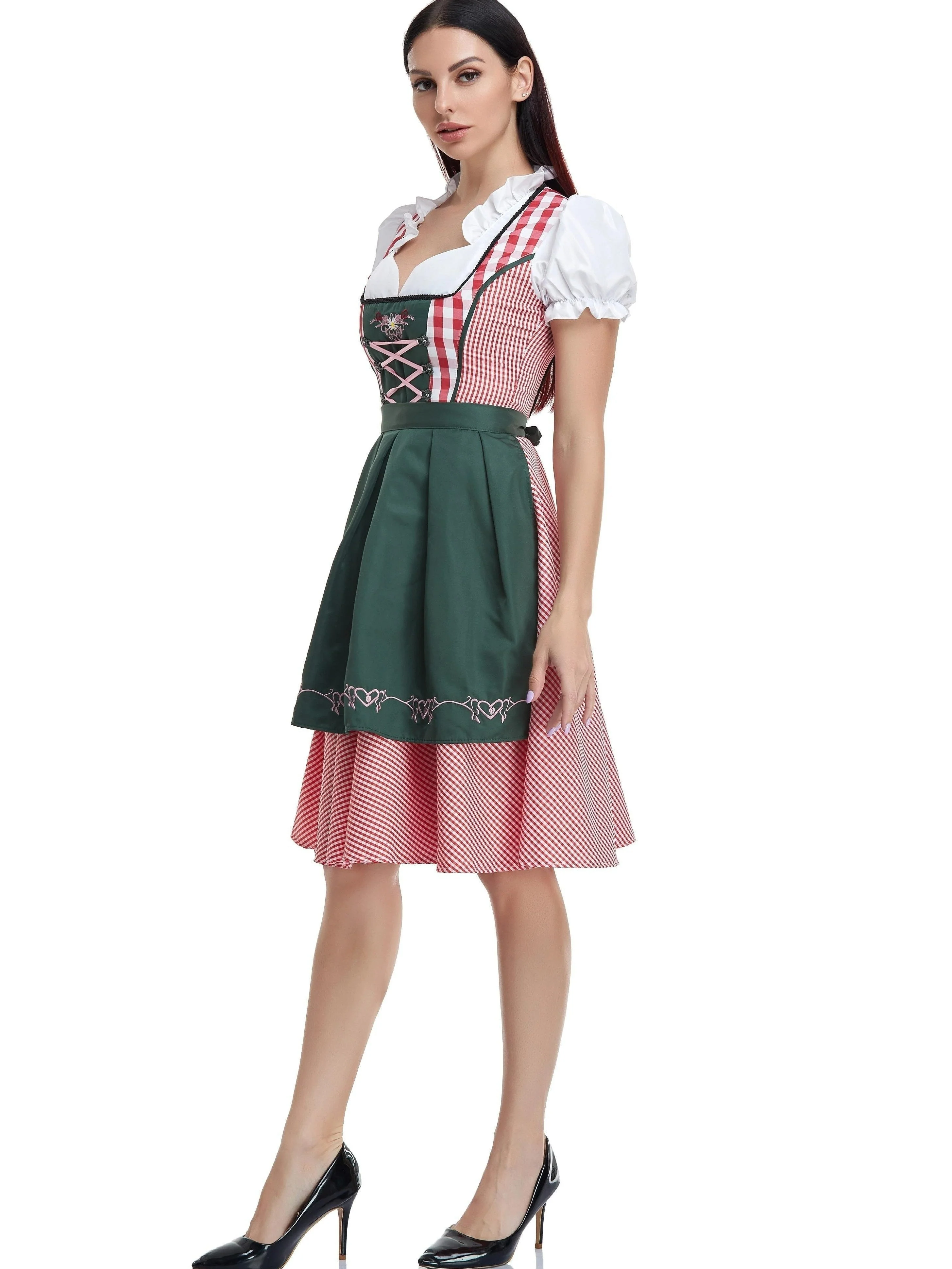 Damen Bayerisches Olivgrün Oktoberfest Dirndl Kleid - Image 4