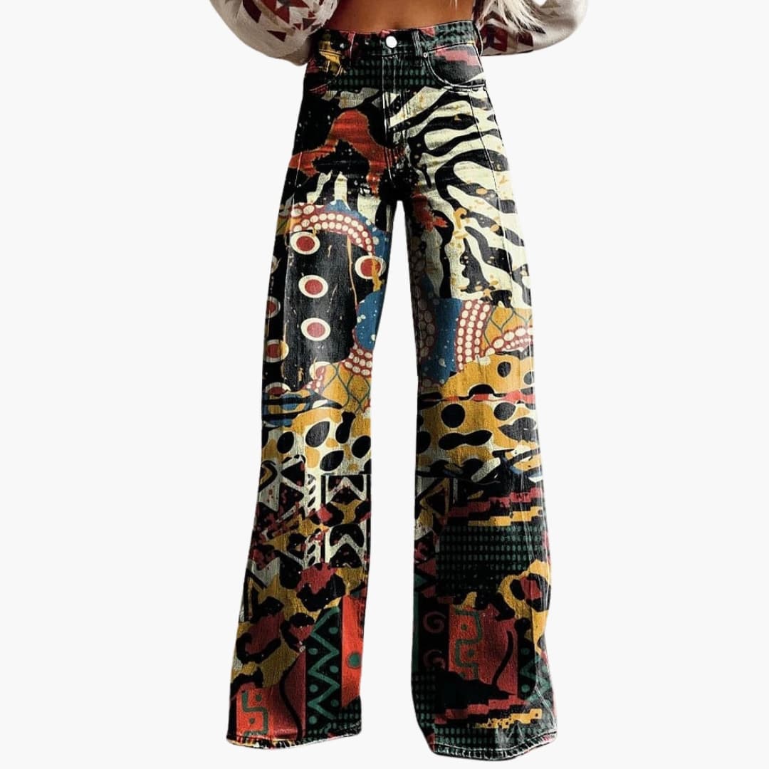 Damen Bedruckte Hose mit weitem Bein - Image 10