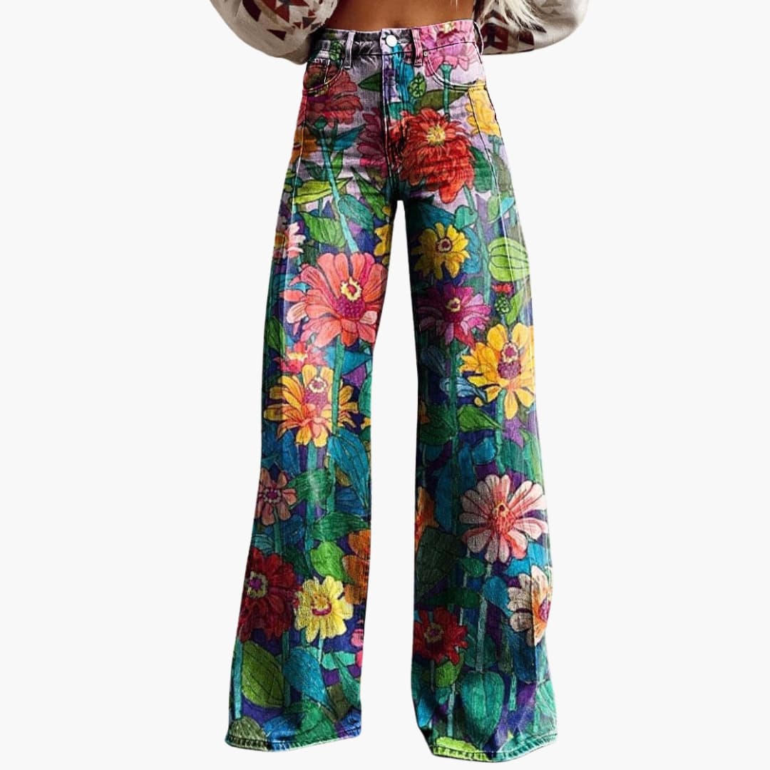 Damen Bedruckte Hose mit weitem Bein - Image 12