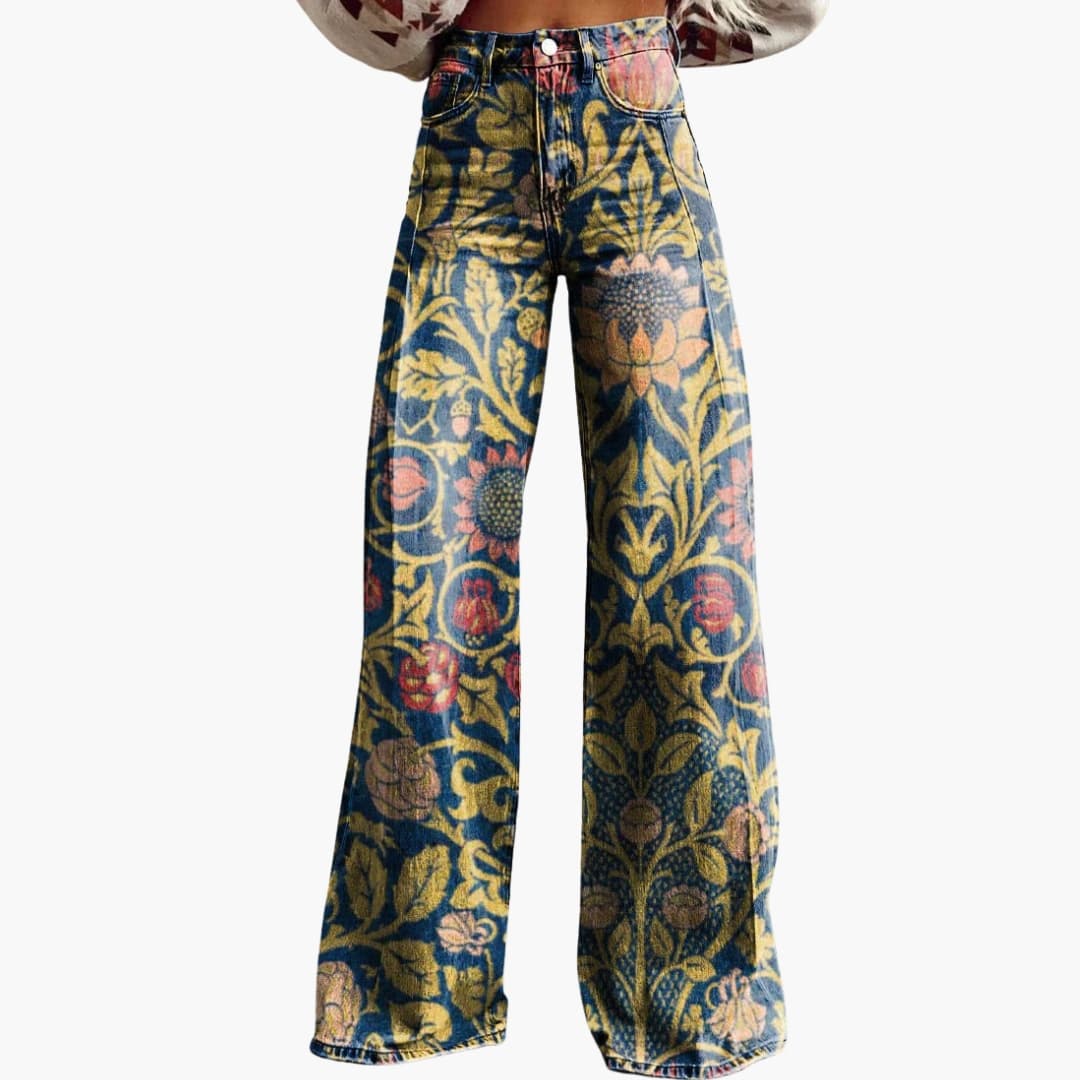 Damen Bedruckte Hose mit weitem Bein - Image 8