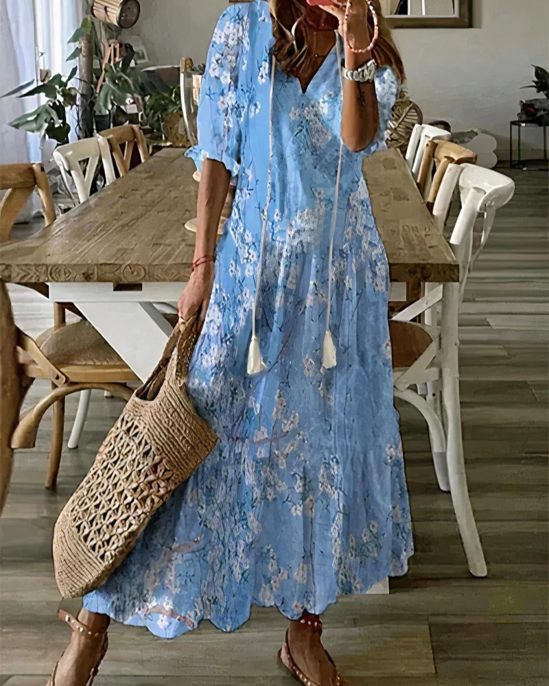 Damen bequemes geblümtes Sommerkleid | Maxi - Image 5