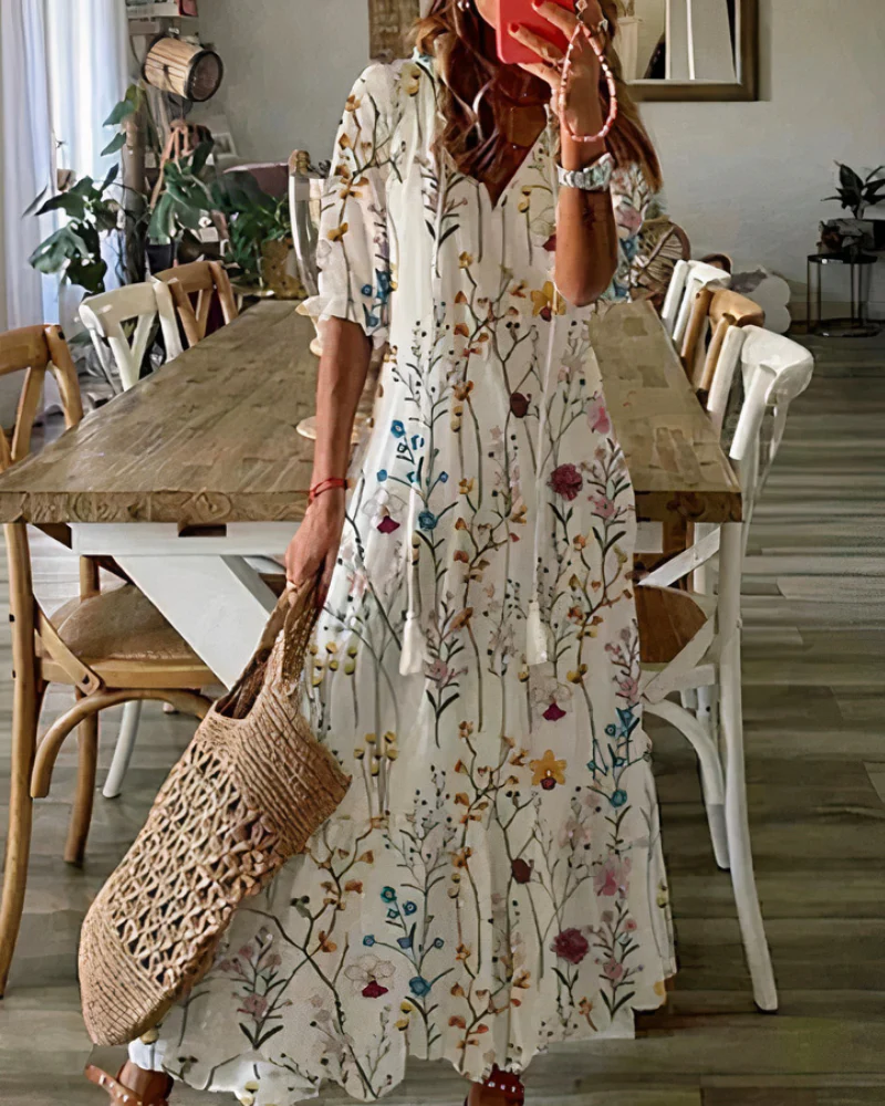 Damen bequemes geblümtes Sommerkleid | Maxi - Image 7